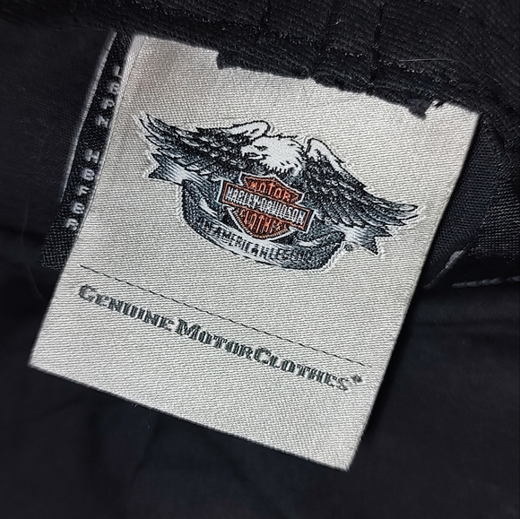 Harley Davidson Ladies Black Cotton Small Brimmed Hat with Embellished Eagle EUC - Picture 8 of 11